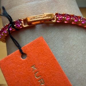 Kurt Geiger Vibrant Pink and Orange Tennis Bracelet